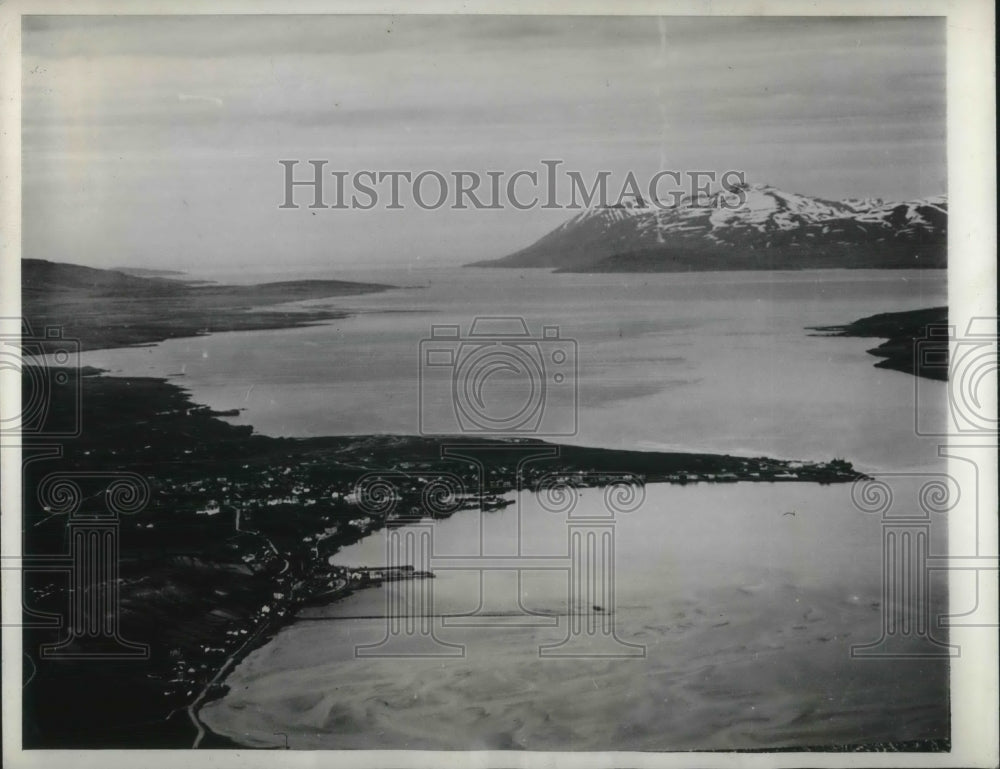 1941 Press Photo Aerial view of Akureyri, in Iceland- Historic Images