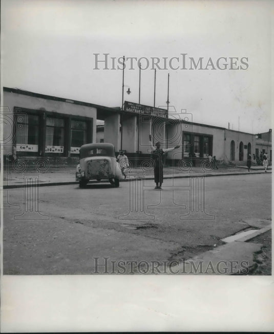 1953 British Policeman Directs Traffic in Front of Addis Ababa-Historic Images