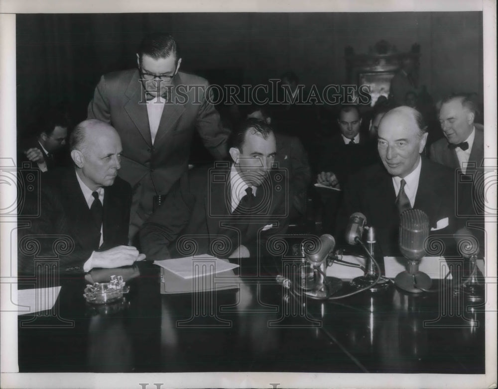 1952 Press Photo Thomas Finletter, Louis Miller, Frank Pace &amp; Robert Lovett - Historic Images