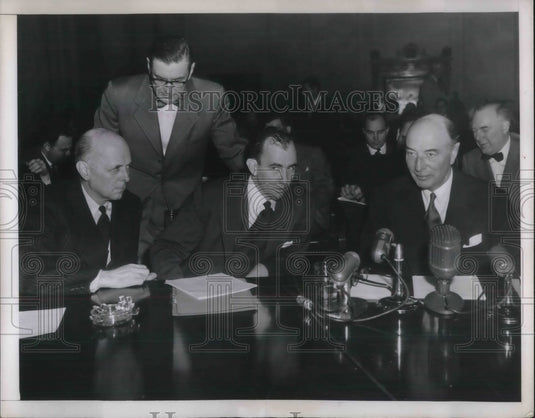 1952 Press Photo Thomas Finletter, Louis Miller, Frank Pace & Robert Lovett - Historic Images