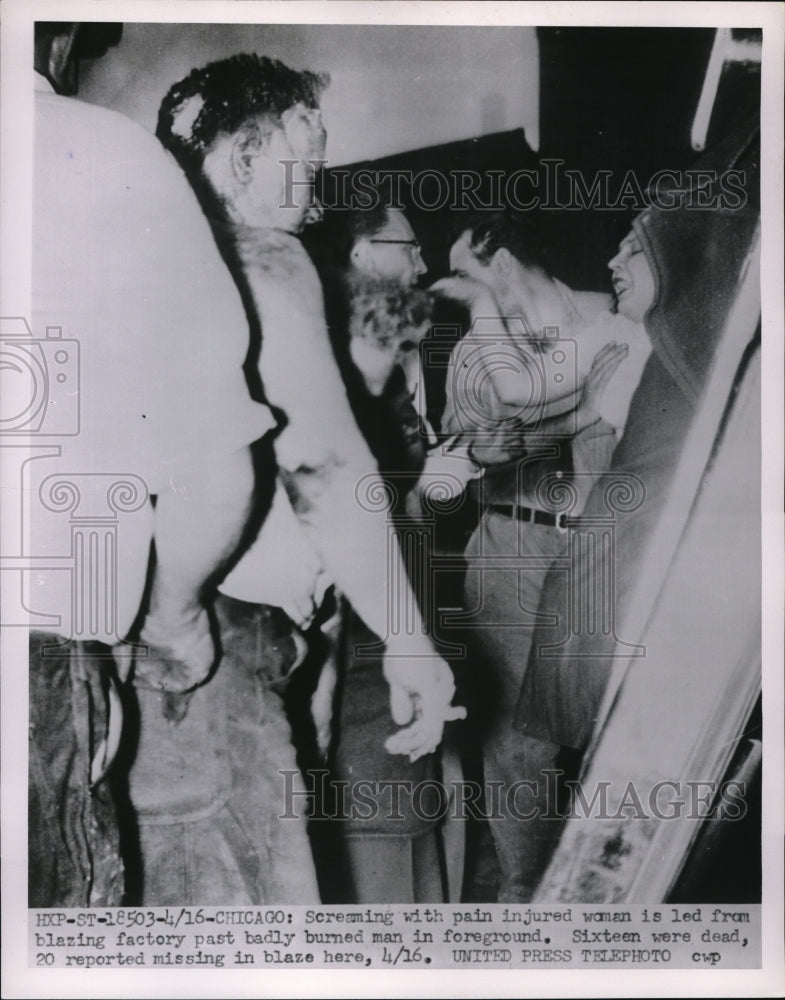 1943 Press Photo Blazing Factory, Sixteen Dead - Historic Images