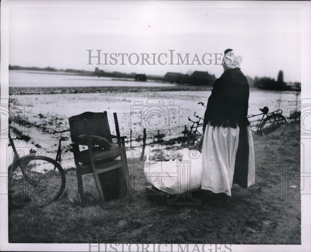 1953 Press Photo Destroyed Farm Fields After Flood - Historic Images