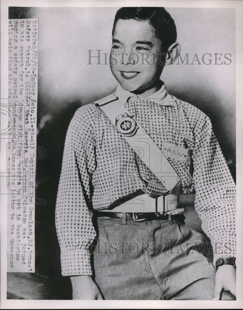 1953 Press Photo Safety Patrol Captain Rodney Seto - Historic Images