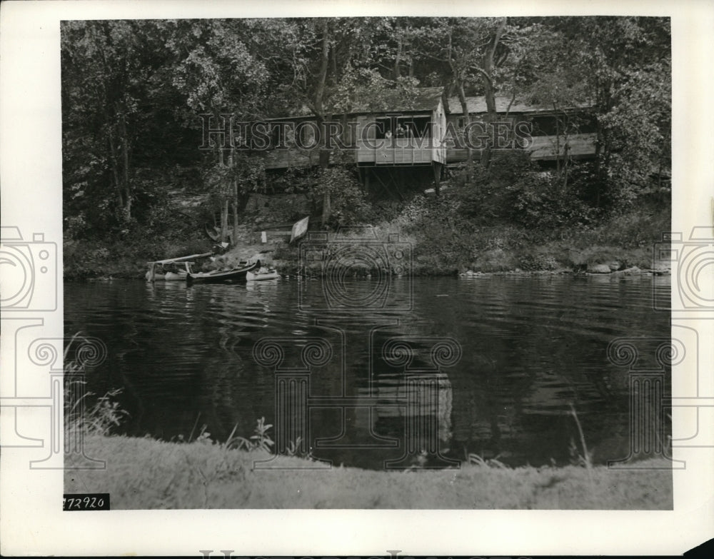 1932 Press Photo Steinmetz's Camp on Mohawk River - Historic Images