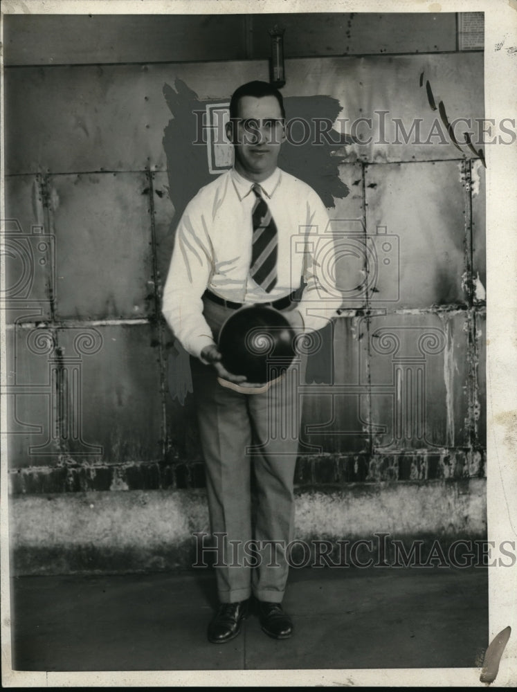 1926 Press Photo Edward Struntz, Champion NY Photo Engravers Bowling League - Historic Images