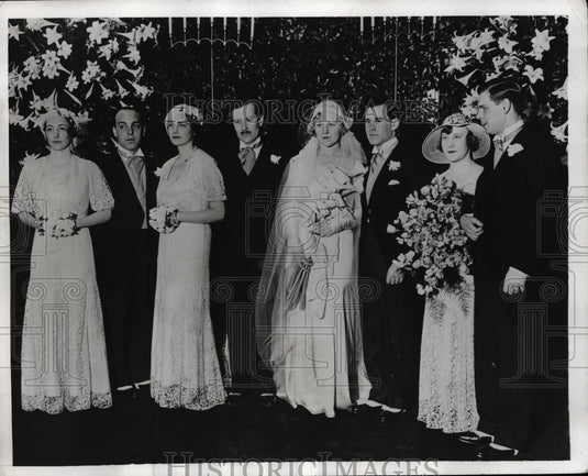 19325 Press Photo Bridal Party of Francis M. Bosworth and Dr. Trevor D. Stamp - Historic Images