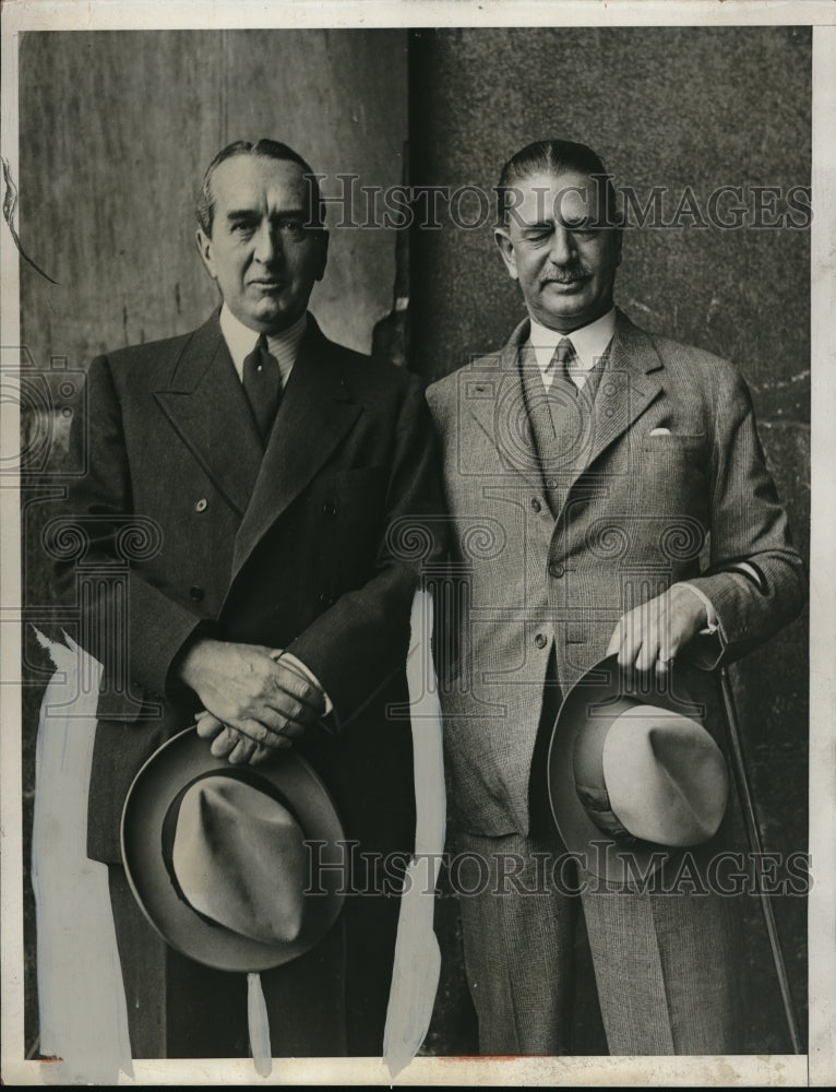 1932 Press Photo Anzac Officers Rt.Hon.Stanley Bruce and Rt.Hon.J.G. Coates - Historic Images