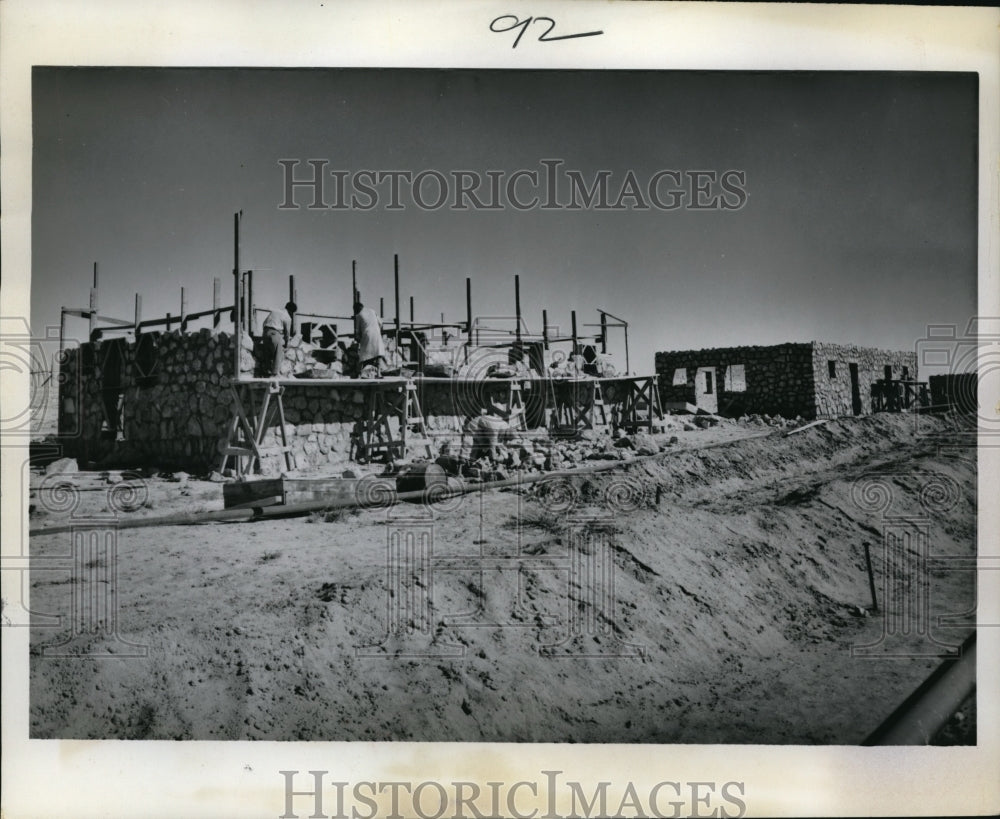 1963 Press Photo Stone Housing Development Constructed In Dimona Israel - Historic Images