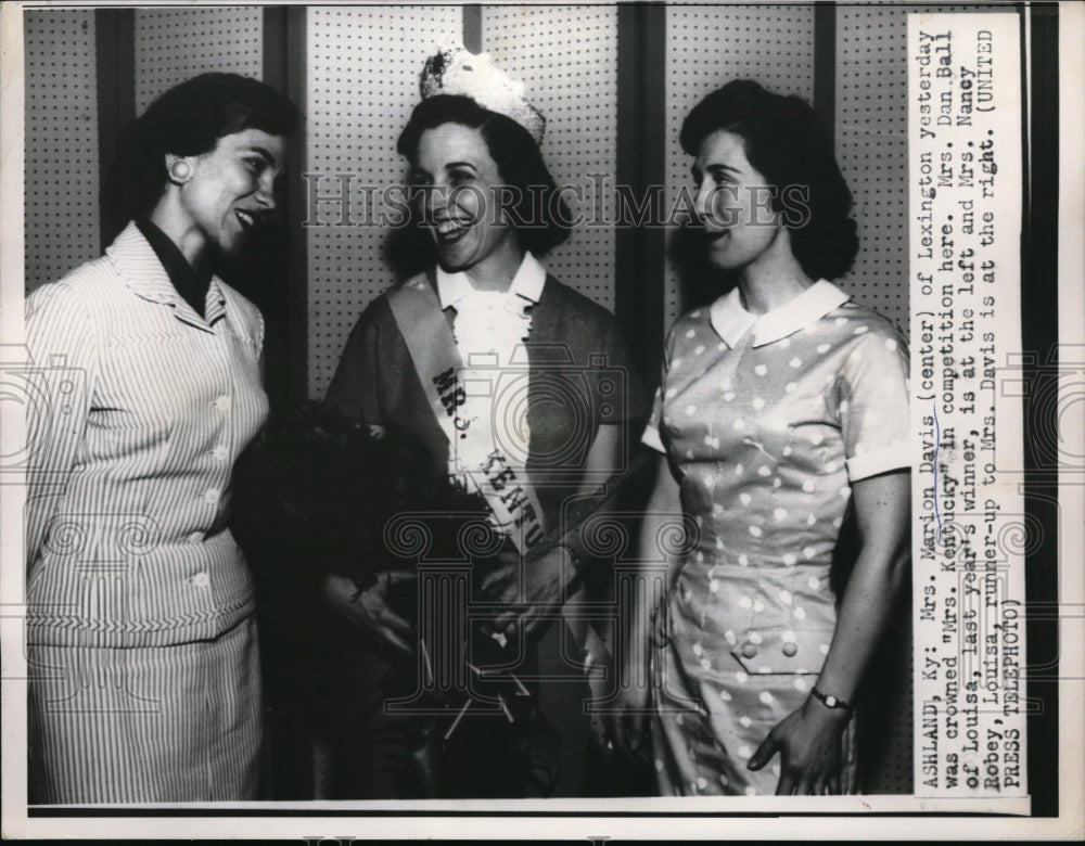 1957 Press Photo MRS.Marion Davis center is named Mrs. KY Mrs. Dan Ball of - Historic Images