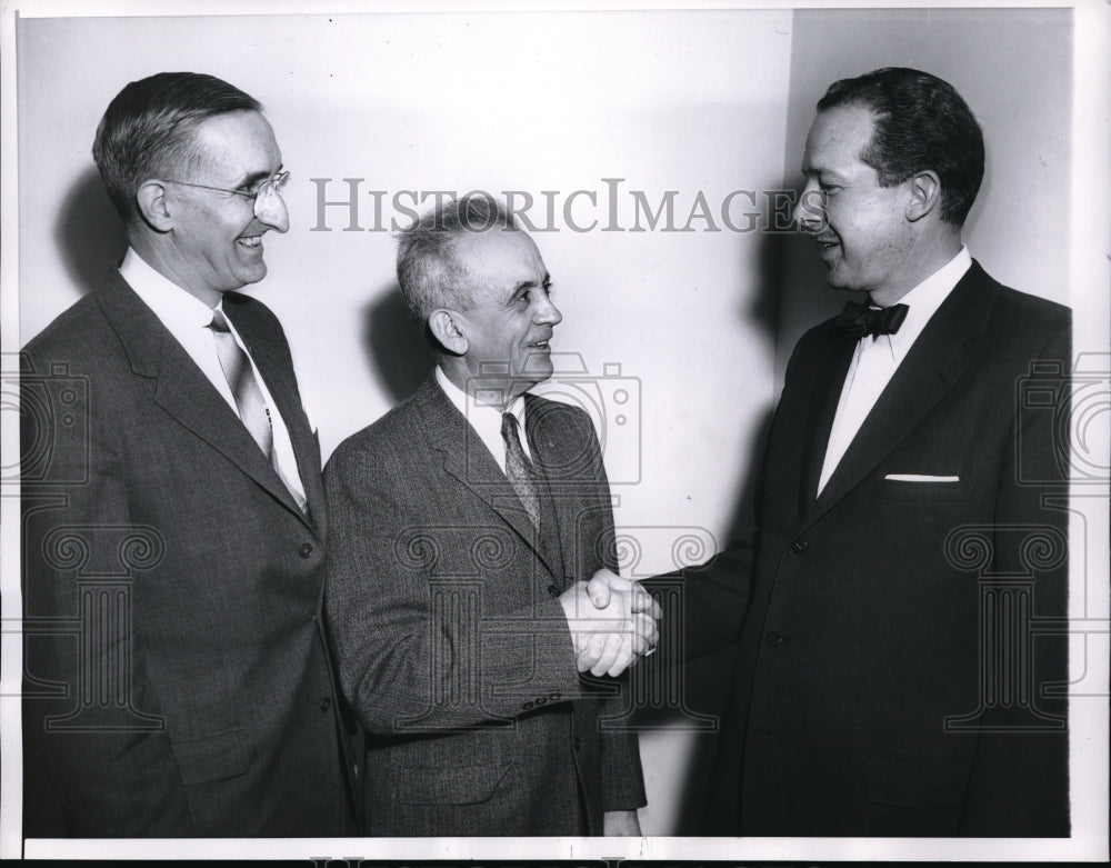 1958 Press Photo Chicago, Dr LA Osborn, Dr Geo Stevenson,  Bettag of Public Work - Historic Images