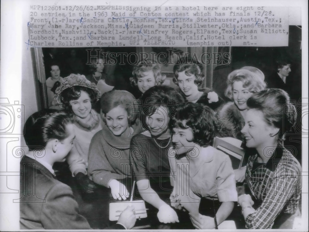 1962 Press Photo 1963 Maid of Cotton contest entrants - Historic Images