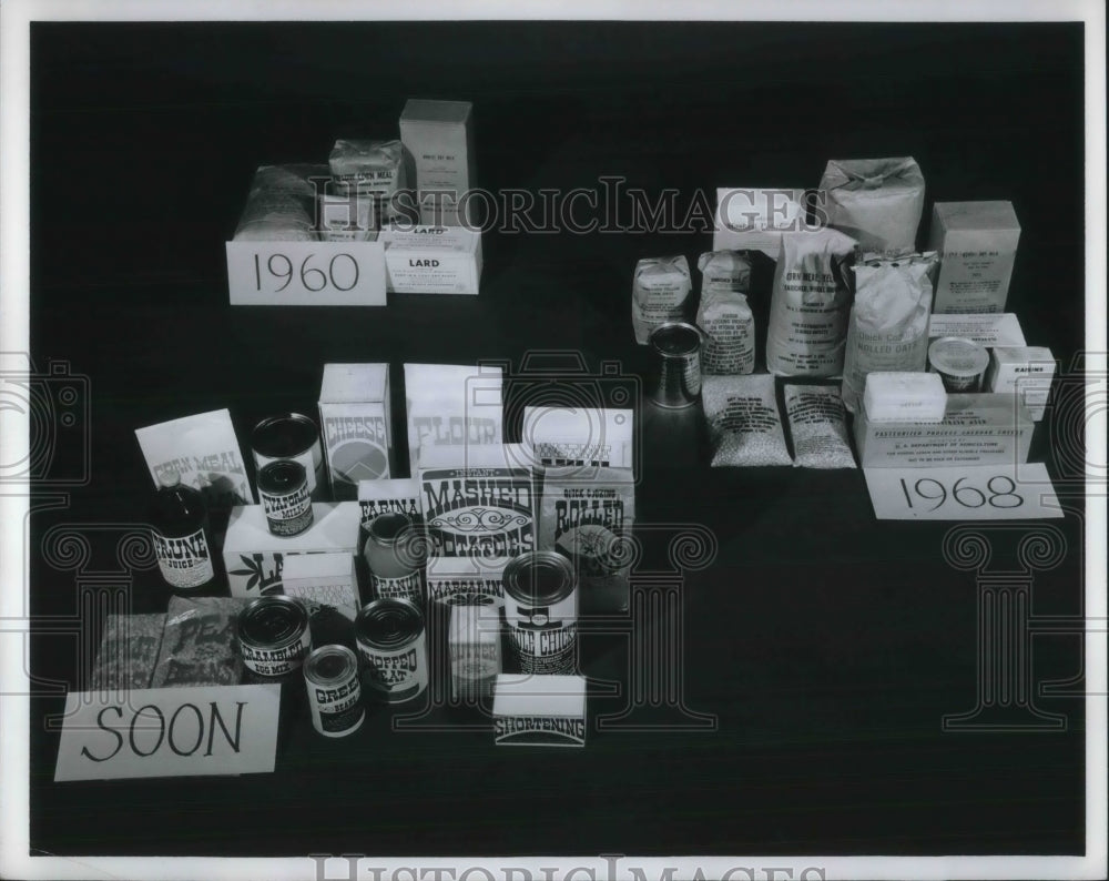 1968 Press Photo US Dept. of Agriculture offered 5 food items worth at retail - Historic Images