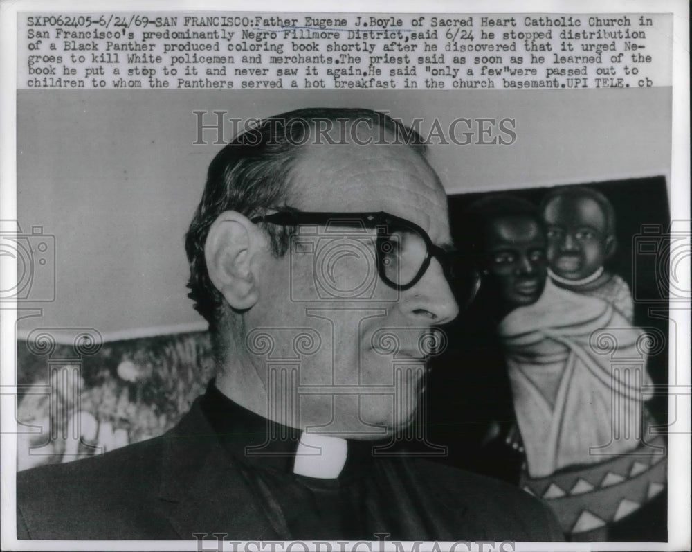 1969 Press Photo San Francisco, Father Eugene Boyle of Sacred Heart Church - Historic Images