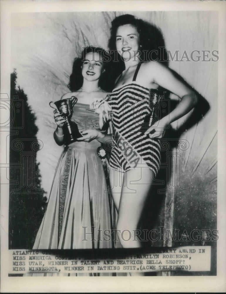 1948 Press Photo Marilyn Rolica, Mis Utah beatrice Bella Miss Minnesota - Historic Images