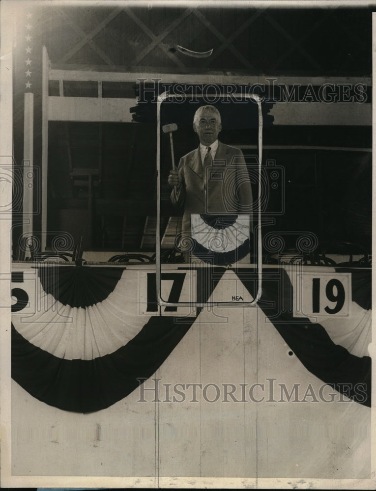 1928 Press Photo Slem Shaver DNC Chairman Opens Convention With Gavel - Historic Images