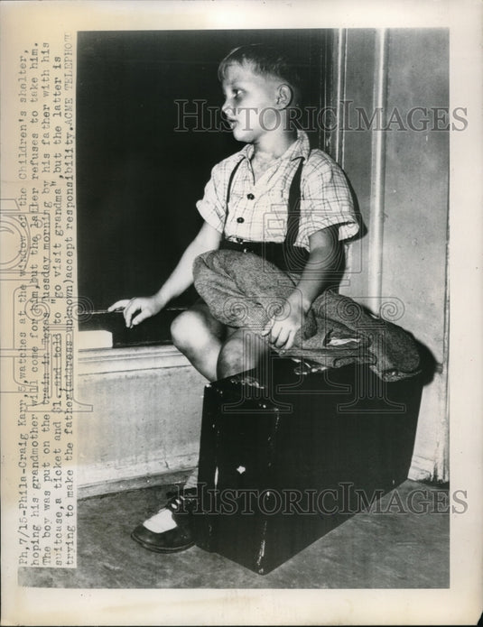 1948 Press Photo Philadelphia, PA Craig Karr at Children's shelter - Historic Images