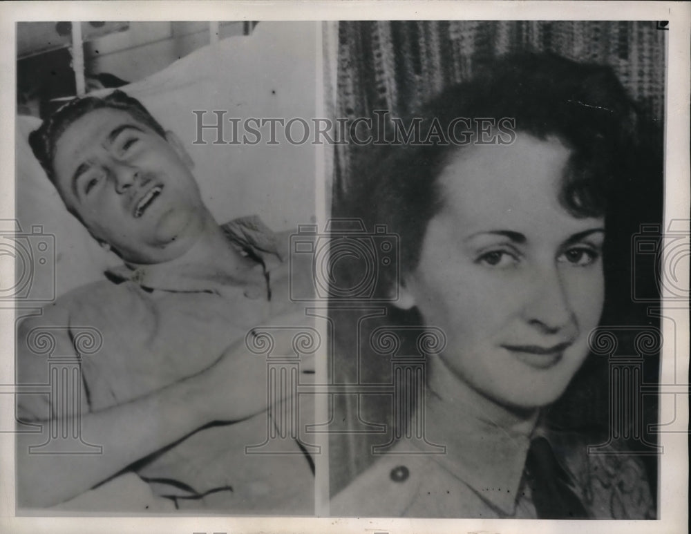 1946 Press Photo Patricia Vought Flies From Australia To Be At Husbands Bedside - Historic Images