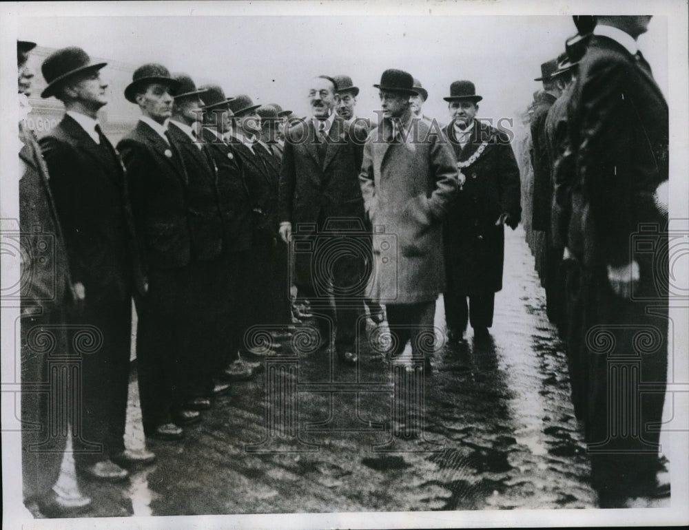 1934 Press Photo Prince Of Wales Inspects British Legion Guard Of Honor Durham- Historic Images