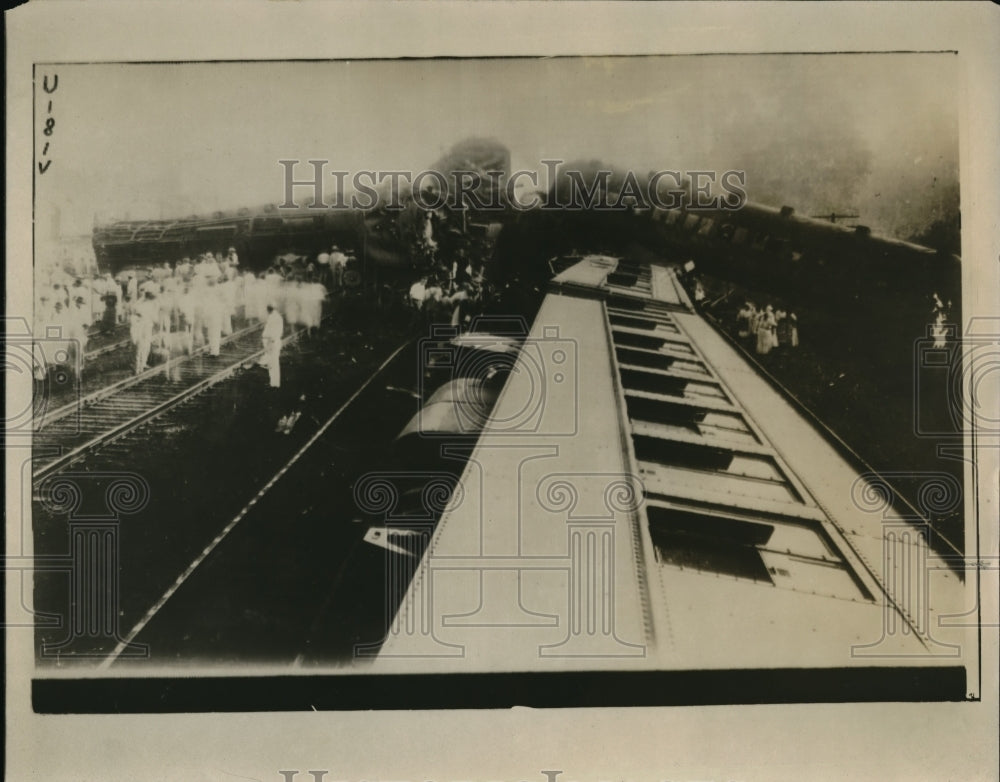 1928 Press Photo RR Wreck - Historic Images