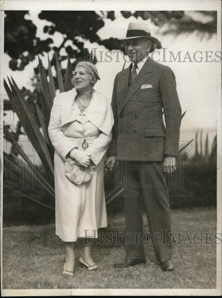 1931 Press Photo David Livingston &amp; wife visit in Havana, Cuba - Historic Images