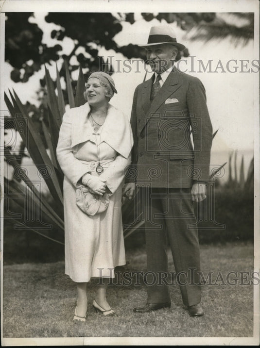 1931 Press Photo David Livingston & wife visit in Havana, Cuba - Historic Images