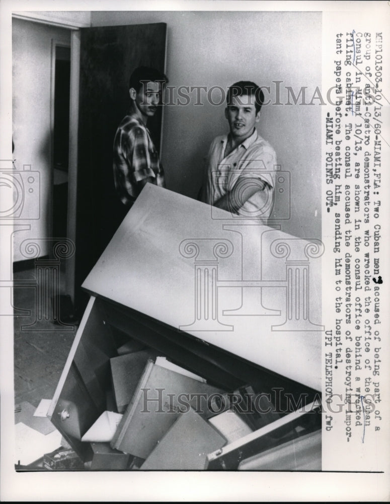 1960 Press Photo Two Cuban men accused of anti-Castro demonstration - nec63277 - Historic Images