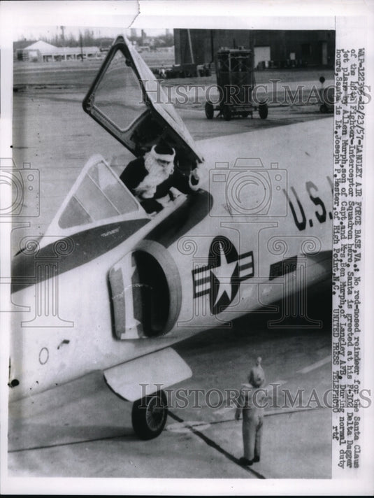 1957 Press Photo Langley Air Force base Virginia Fighter-Interceptor Squadron P- - Historic Images