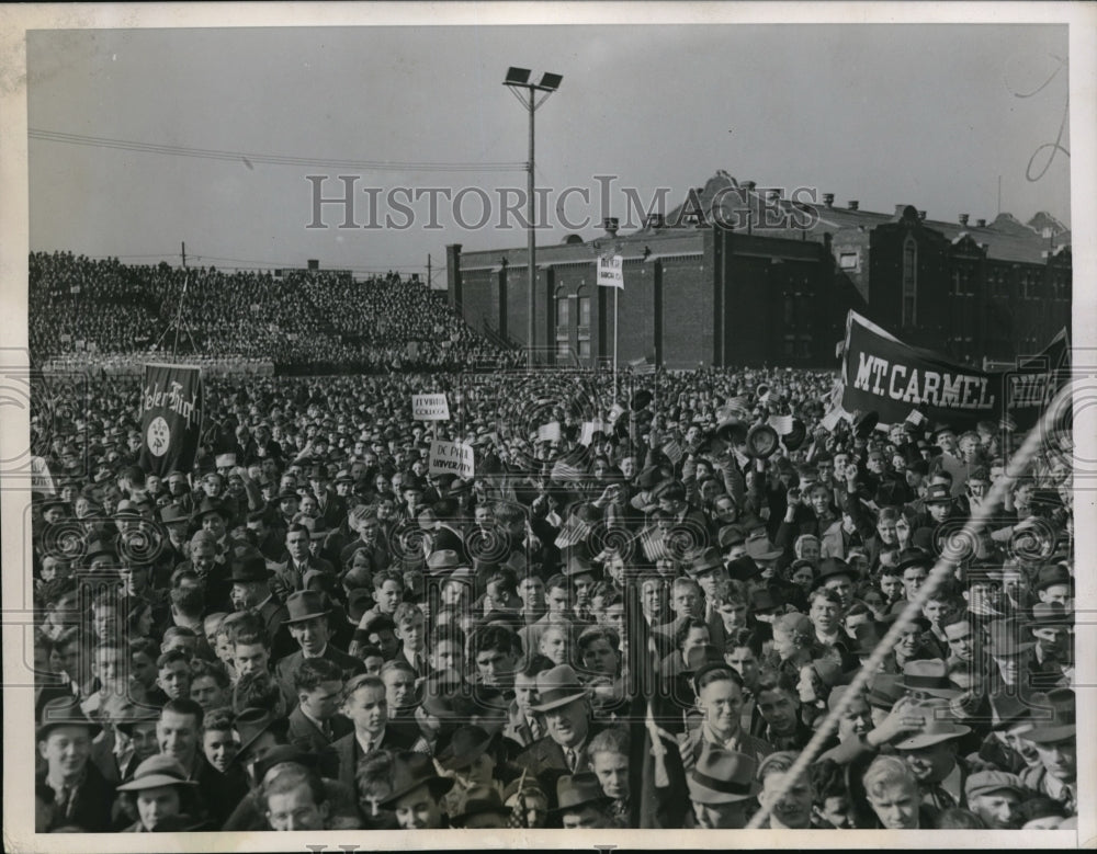 1937 Press Photo James Roosevelt at Catholic Youth Organization Event  Loyola Univ Chicago - Historic Images