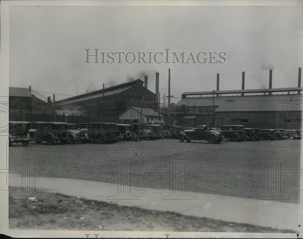 1934 Press Photo Illinois Steel Mills in Chicago Steel Strike - Historic Images