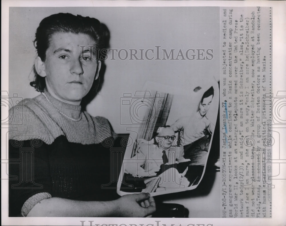 1952 Miss Janina Iwansks subjected to medical, gas gangrene experime - Historic Images