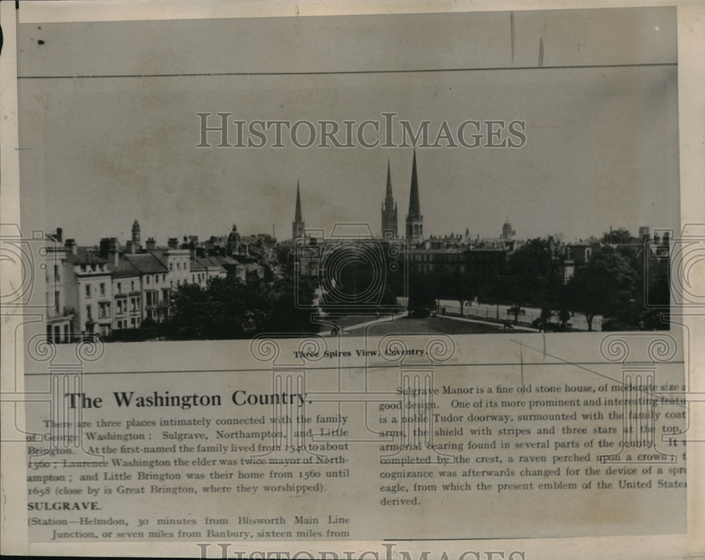 1940 Press Photo Washington Country Spires View - Historic Images