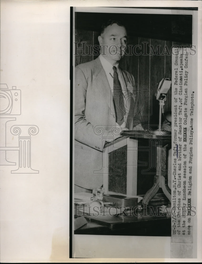 1950 Press Photo Charles Taft Former President Of Churches Of Christ - Historic Images