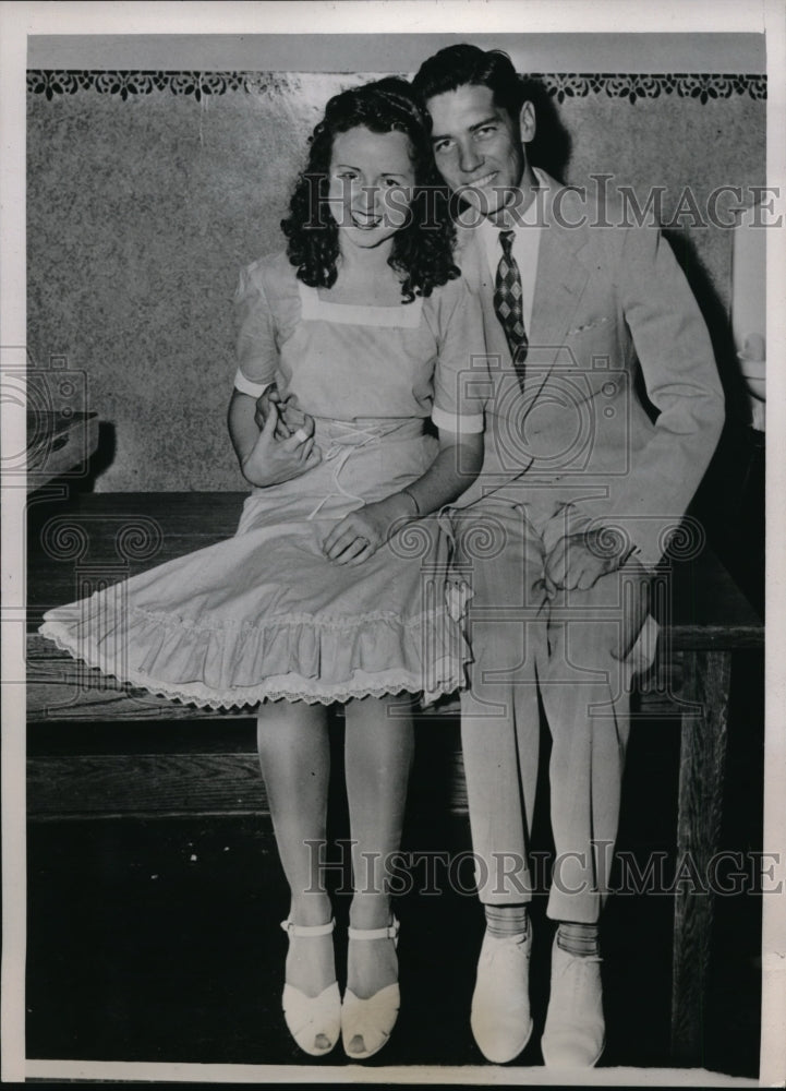 1939 Press Photo Arlene Cunningham Weds Rev Roy - Historic Images