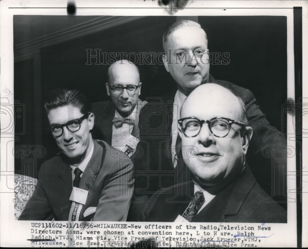 1956 Press Photo New Officers of the Radio Television News Directors Association - Historic Images