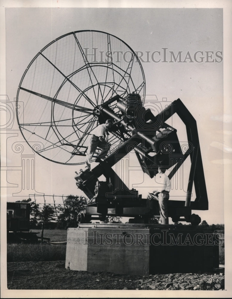 1948 Press Photo Cornell Univ 8 ton radio telescope In Ithaca, NY - Historic Images