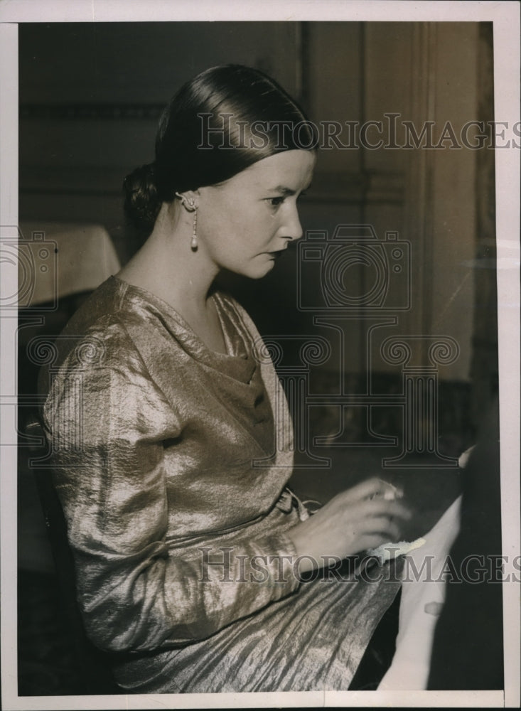 1936 Press Photo Mrs W M Anderson of Toronto, Canada at Natl Bridge tourny - Historic Images