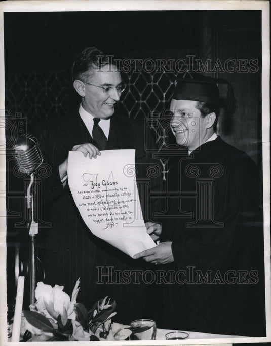 1950 Joey Adams Selected As "Most Promising Radio & TV Comedian 1951 - Historic Images