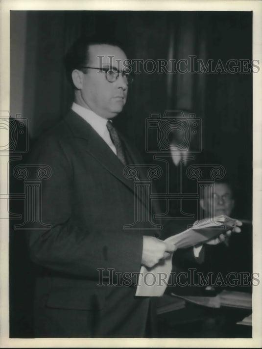 1933 Press Photo William H. Murphy of District Attorney's Office - Historic Images