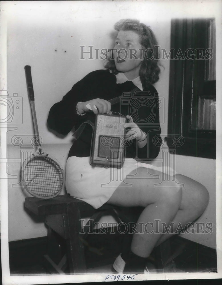 1941 Press Photo Margaret G. Peggy Scott, Addison Freeman Jr. State Doubles - Historic Images