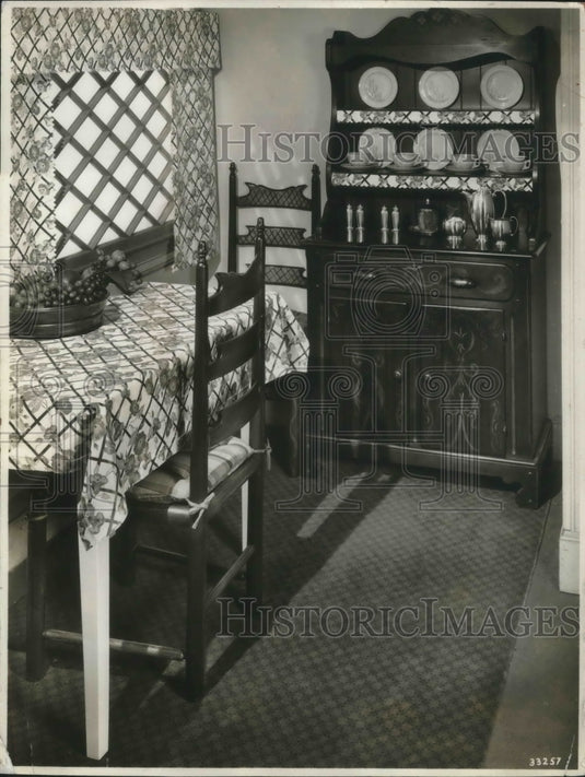 1938 Press Photo dinning room design by Dupont Style Service - Historic Images