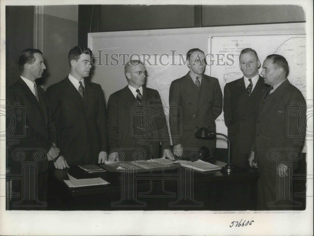 1940 Press Photo Albany ny, Selective Service System conference, (l to r) Edward-Historic Images