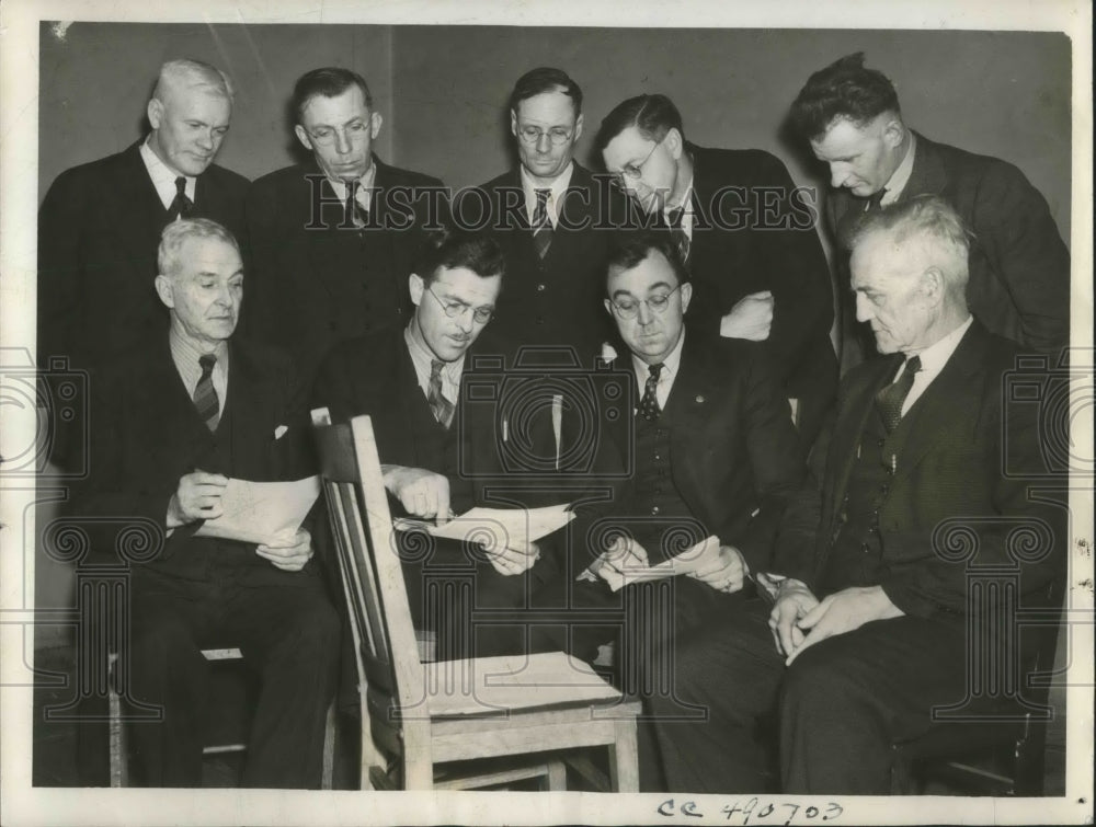 1938 Press Photo Goshen, Ind Natl Farmers Guild DE Harris, F Winterroyh - Historic Images