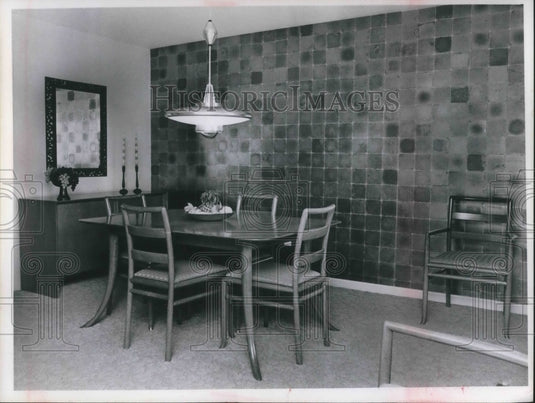 1966 Press Photo Mrs Clarence Keeper home's dining room - Historic Images