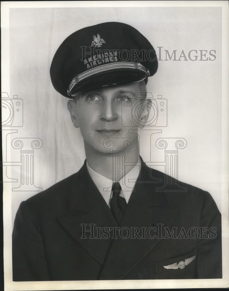 1938 Press Photo Sheldon T. Shoff American Airline pilot - nec82561 - Historic Images