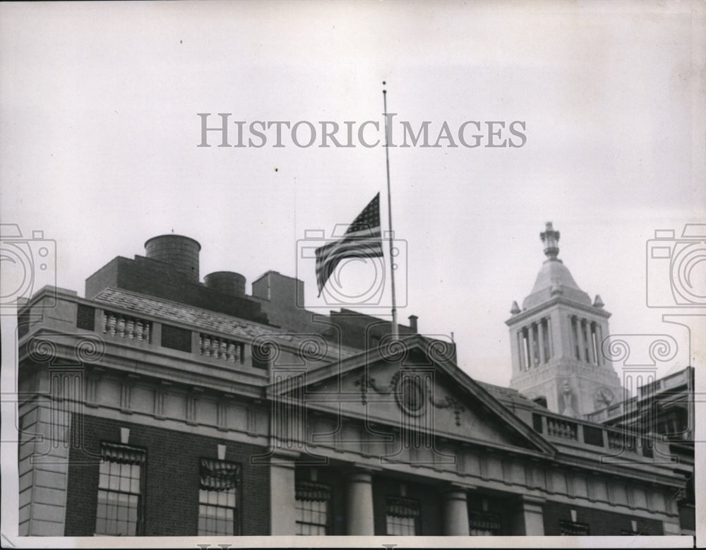 1937 Press Photo Death recognition of James J Dooling at Tammany hall - Historic Images