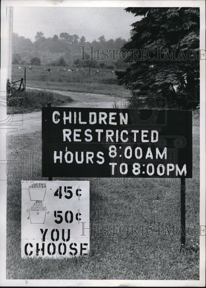 1973 Press Photo Children Restricted Sign - Historic Images