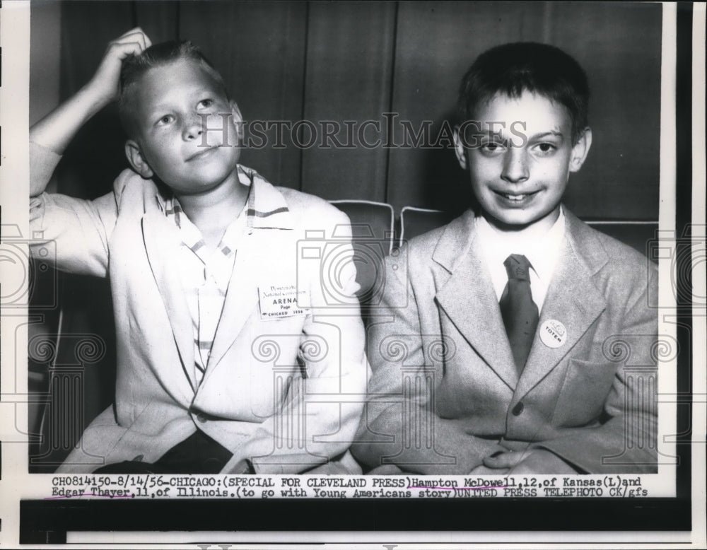 1956 Press Photo Hampton McDowell of Kansas and Edgar Thayer of Illinois - Historic Images