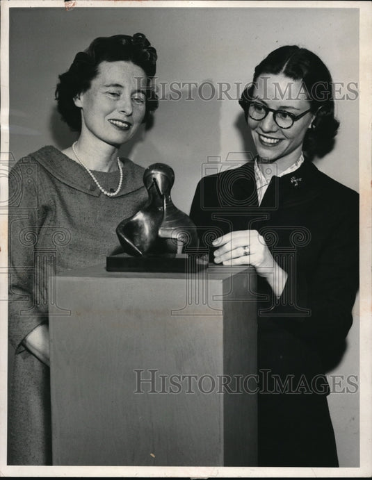 1959 Mrs. John Manuel & Mrs. George W. Ford II with Helmet Head - Historic Images