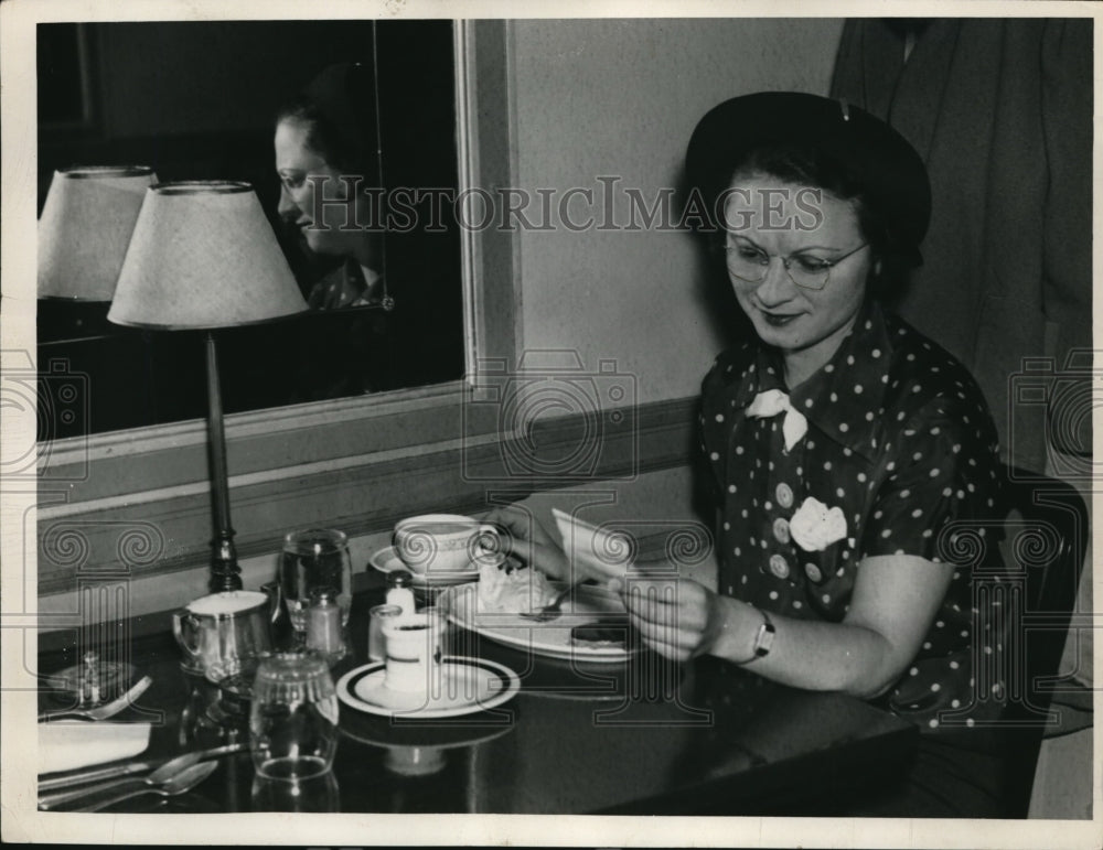 1937 Woman Eating a Meal - Historic Images