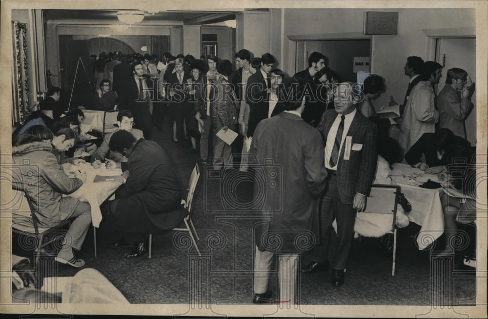 1971 Growth Assn. Job Interview Center at Sheraton Cleveland Hotel - Historic Images